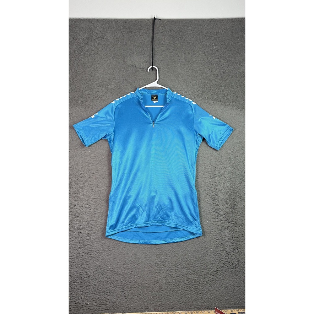 Vintage Descente Cycling Jersey Large 90s‎ Half Zip Short Sleeve Bike Shirt